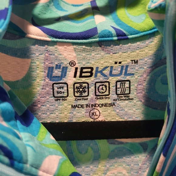 IBKUL Paisley Blue Sleeveless Dress w/Pockets Golf Pickleball Quarter Zip Sz XL - Picture 4 of 5